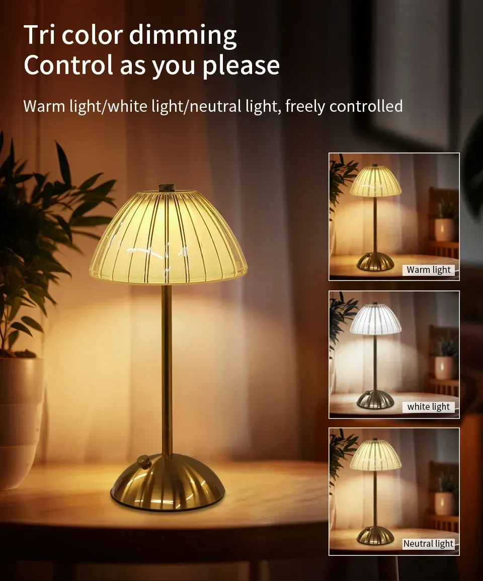 Veilleuse tactile sur table de chevet