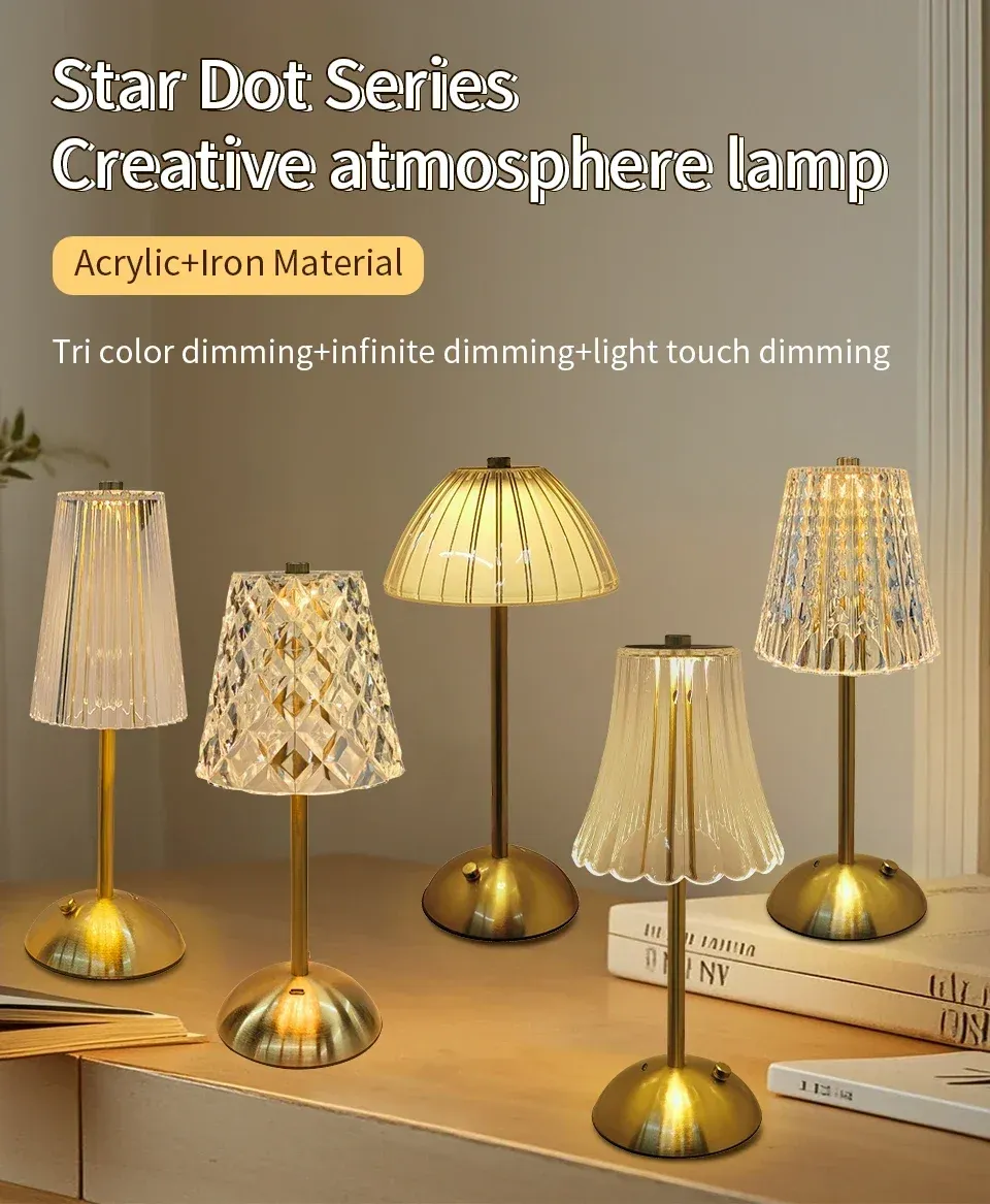 Veilleuse tactile en cristal artificiel
