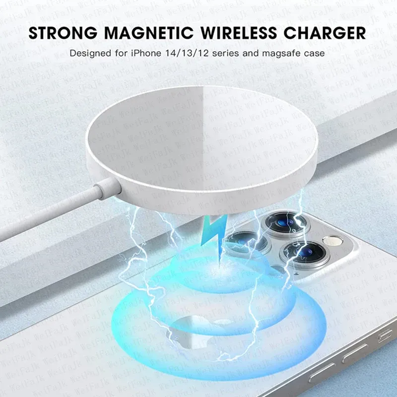 Chargeur sans fil MagSafe d'origine Apple pour iPhone avec charge rapide et câble USB-C vers Lightning 3