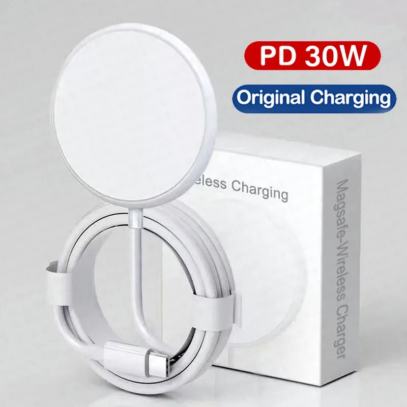 Chargeur sans fil MagSafe d'origine Apple pour iPhone avec charge rapide et câble USB-C vers Lightning 7