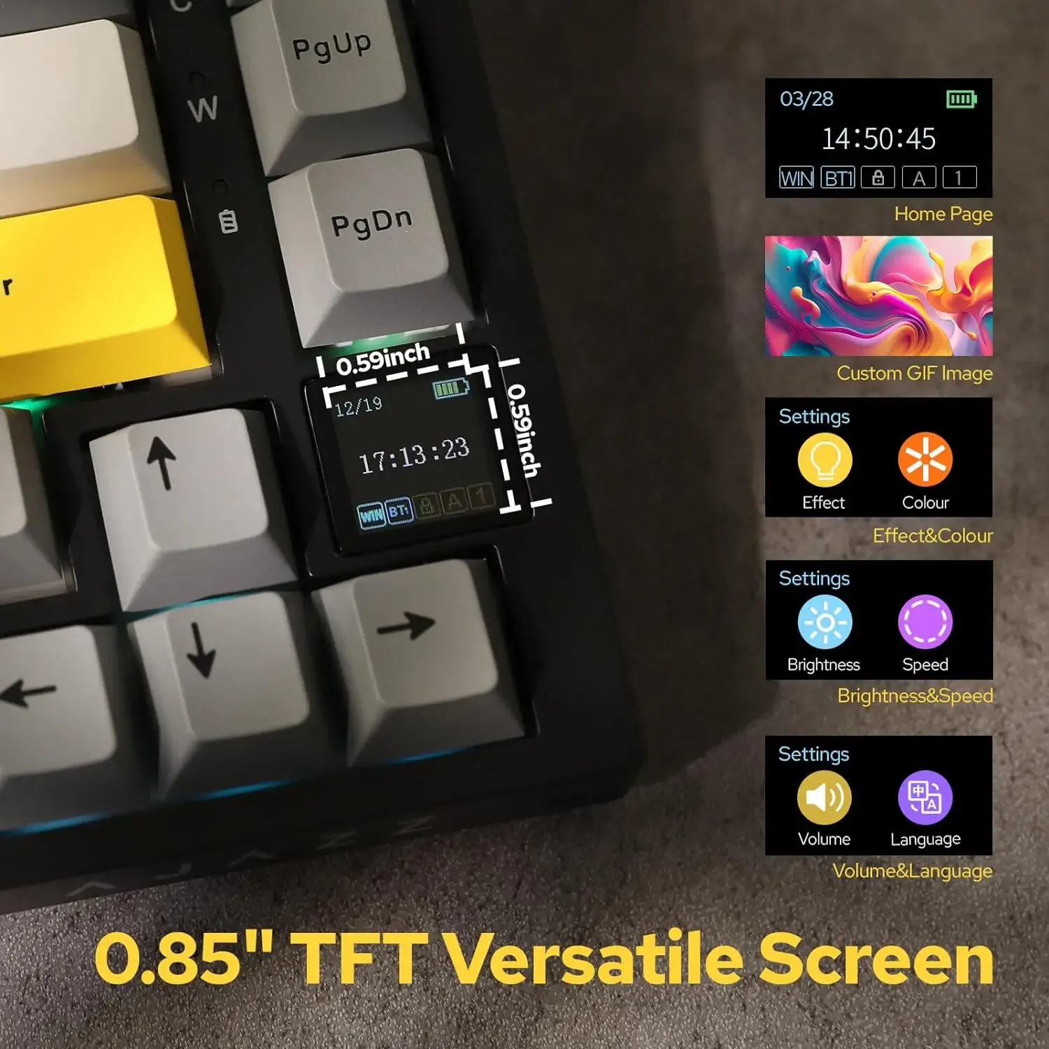 Clavier mécanique sans fil AJAZZ AK820/Pro, Bluetooth 5.1, 2,4 GHz et USB-C filaire, clavier de jeu RGB à montage gasket, à permutation à chaud 3