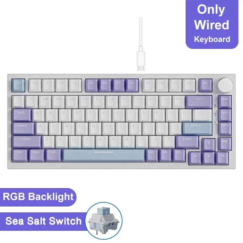 Clavier mécanique sans fil AJAZZ AK820/Pro, Bluetooth 5.1, 2,4 GHz et USB-C filaire, clavier de jeu RGB à montage gasket, à permutation à chaud 9