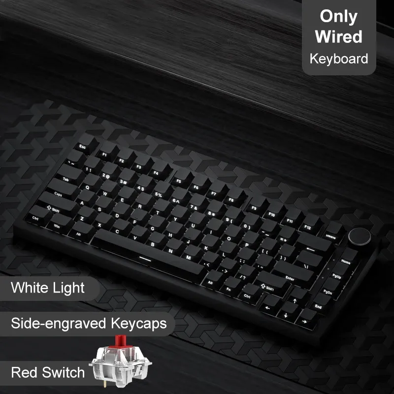 Clavier mécanique sans fil AJAZZ AK820/Pro, Bluetooth 5.1, 2,4 GHz et USB-C filaire, clavier de jeu RGB à montage gasket, à permutation à chaud 16