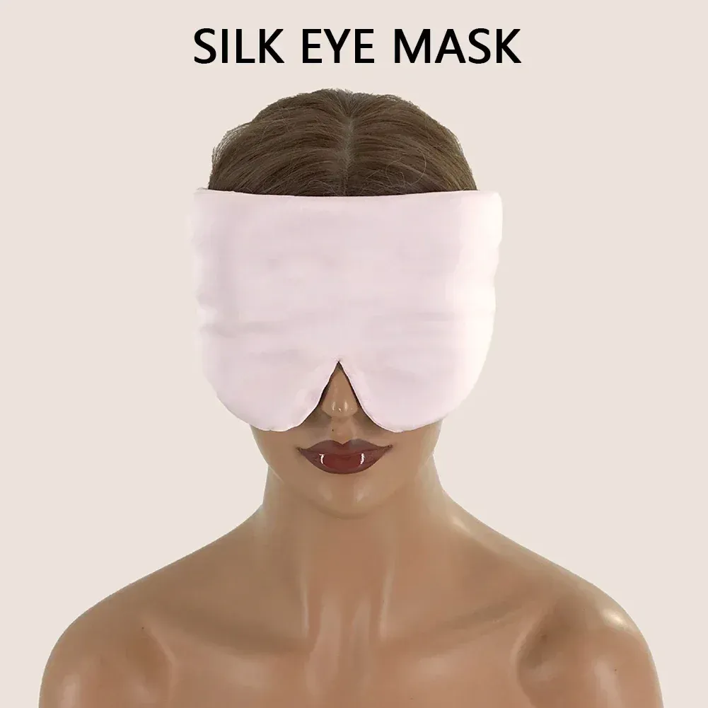 Masque de sommeil en satin de soie pour femmes et hommes, confortable et élargi, couvre-yeux occultant pour une détente optimale 3