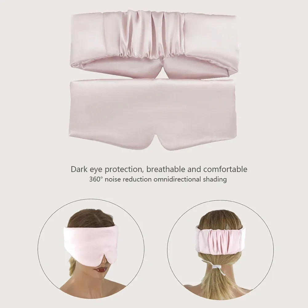 Masque de sommeil en satin de soie, au repos