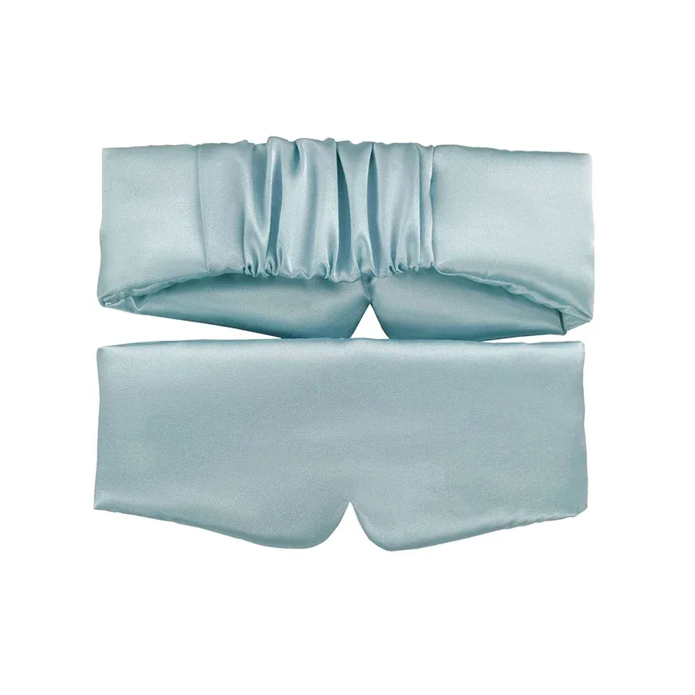 Masque de sommeil en satin de soie, détail de la bande