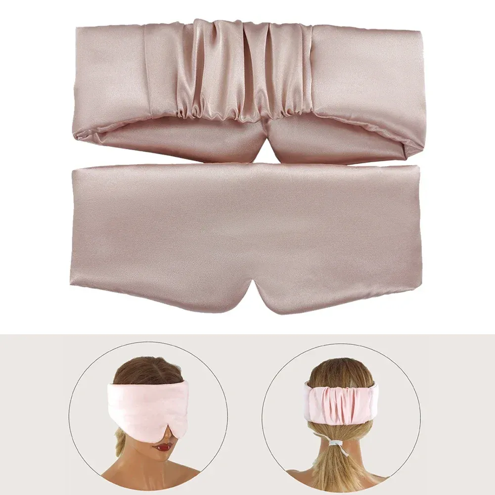 Masque de sommeil en satin de soie, en situation