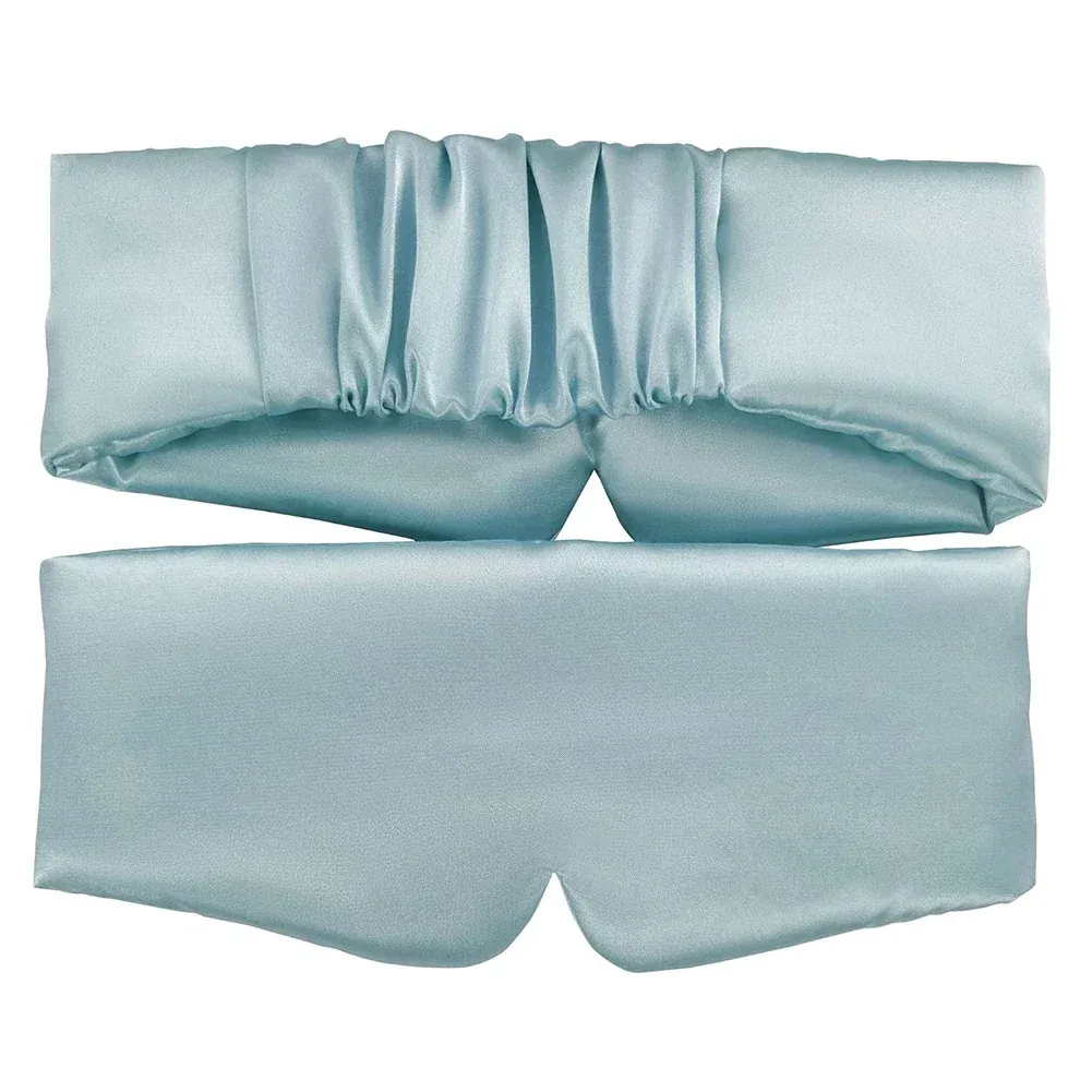 Masque de sommeil en satin de soie, détail des finitions