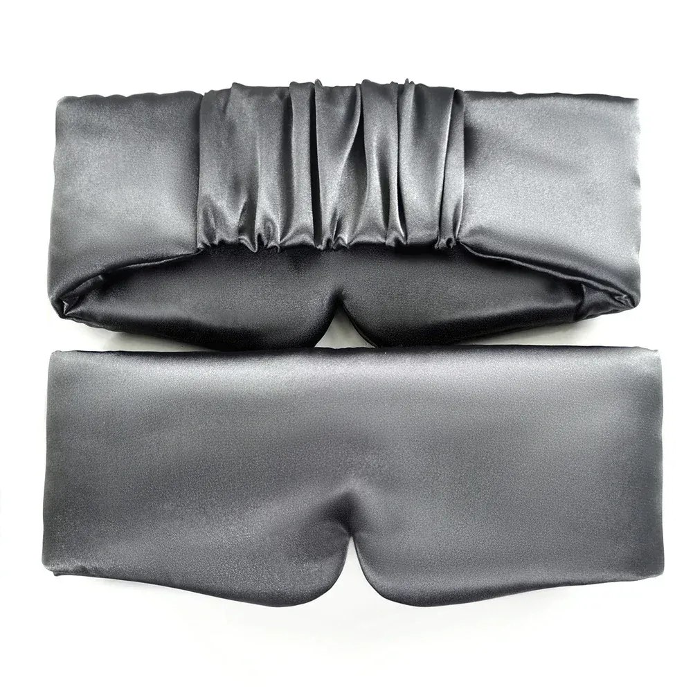 Masque de sommeil en satin de soie pour femmes et hommes, confortable et élargi, couvre-yeux occultant pour une détente optimale 8