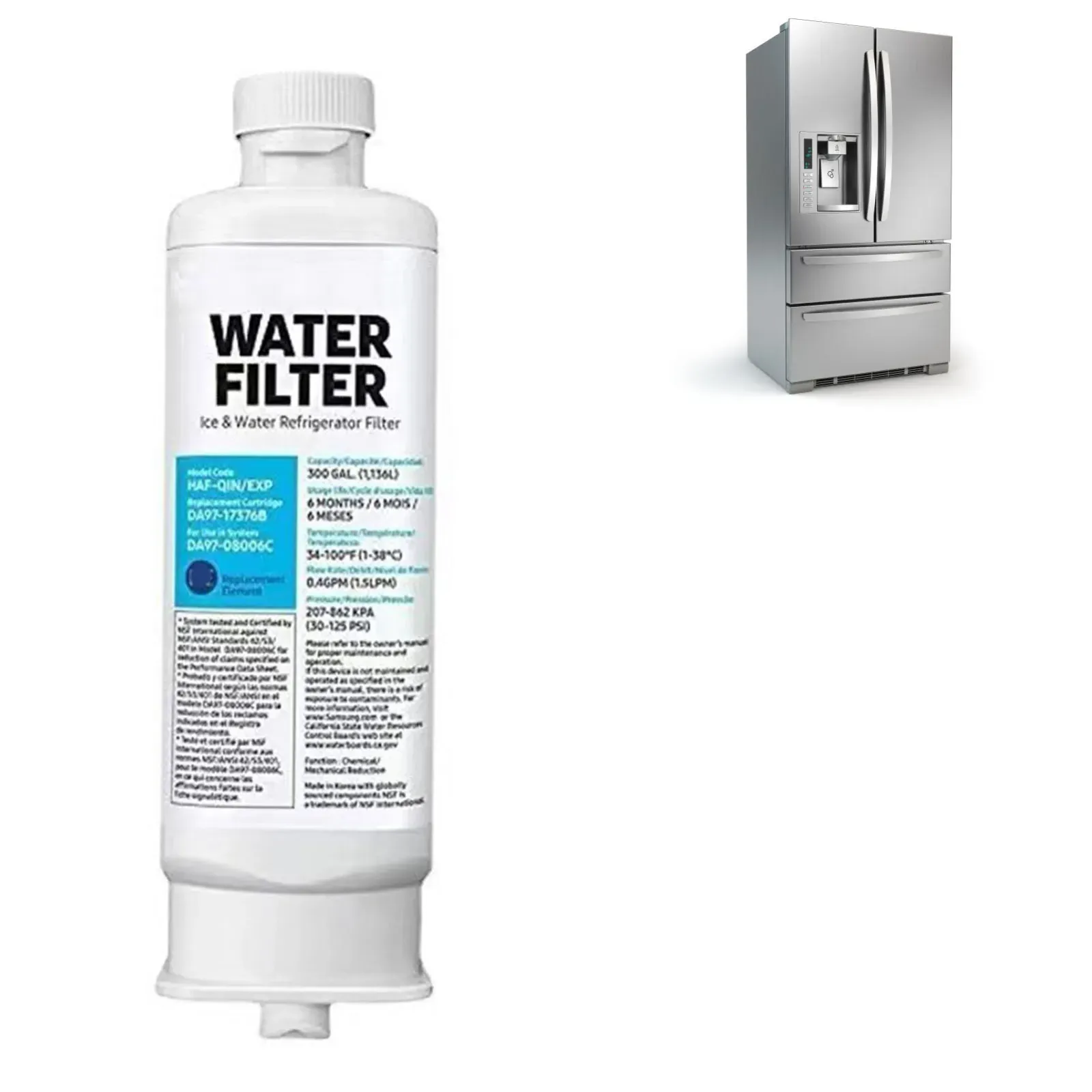 Filtre à eau de remplacement en situation