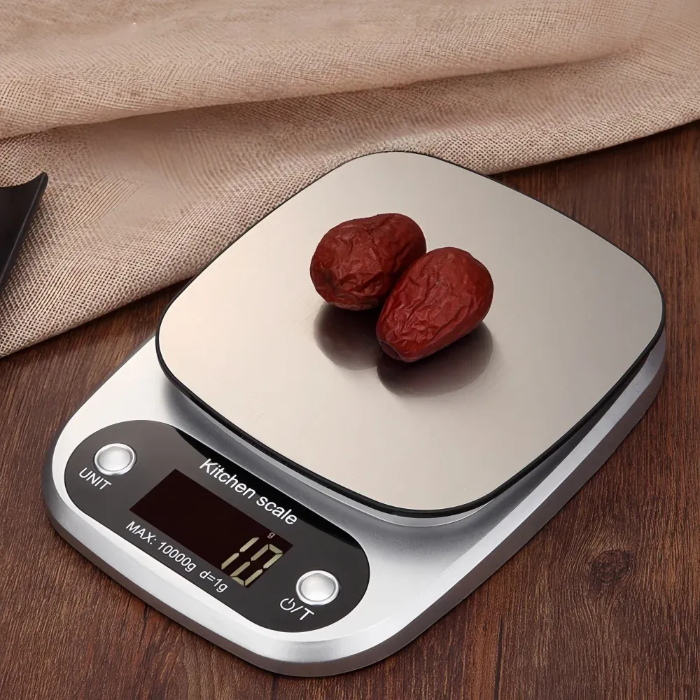 Balance de cuisine numérique 10 kg / 1 g, haute précision, écran LCD, balance électronique portable pour aliments, bijoux, café et pâtisserie 4
