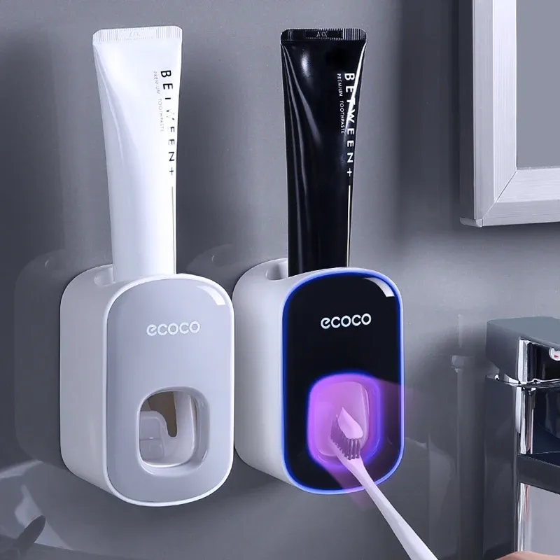 Distributeur automatique de dentifrice, presse-dentifrice, anti-poussière, support mural pour brosse à dents, ensemble d'accessoires de salle de bains - Image 1