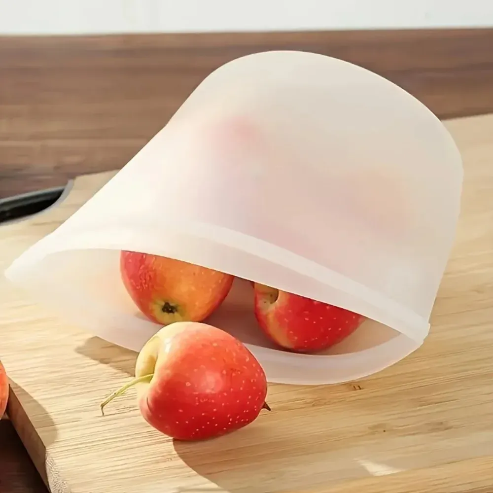 Sacs de conservation alimentaire réutilisables en silicone, lot de 3, étanches, compatibles micro-ondes et lave-vaisselle 5