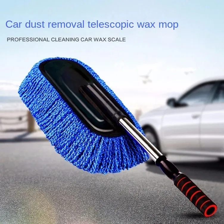 Kit de lavage pour voiture en microfibre comprenant brosse à long manche, gant éponge et plumeau 4