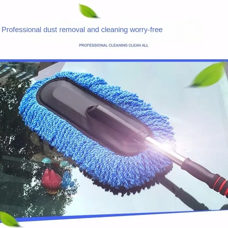 Kit de lavage pour voiture en microfibre comprenant brosse à long manche, gant éponge et plumeau 5