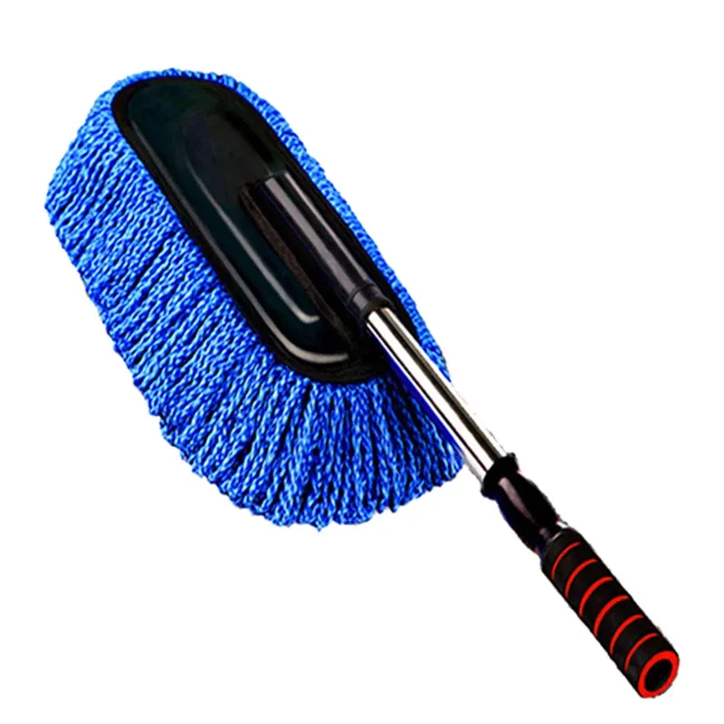 Kit de lavage pour voiture en microfibre comprenant brosse à long manche, gant éponge et plumeau 6