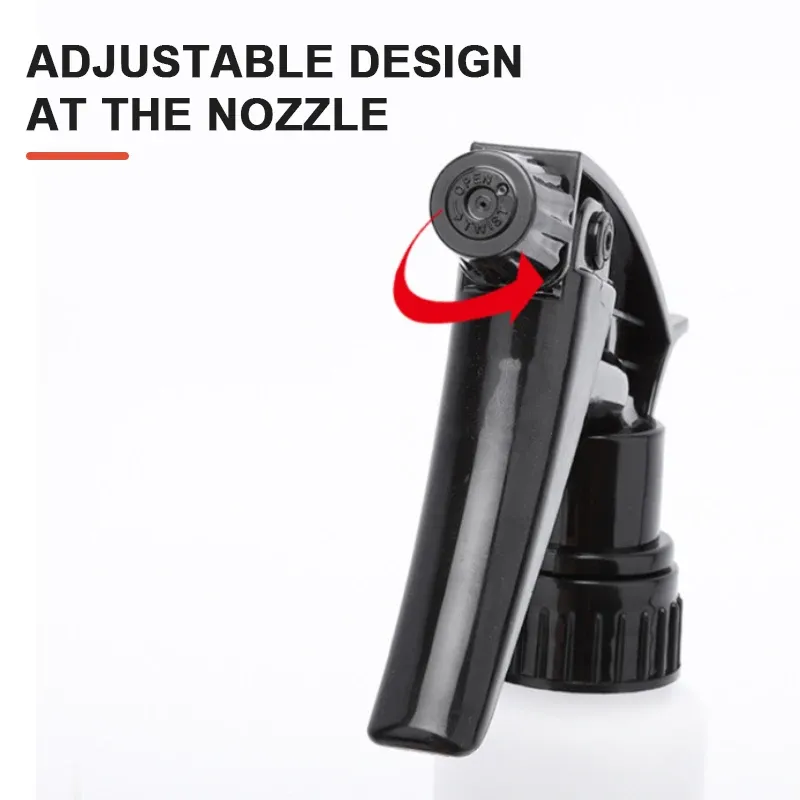 Pulvérisateur rechargeable portable de 800 ml en plastique PE, flacon vide avec buse réglable pour l'arrosage de jardin et l'entretien de voiture 3
