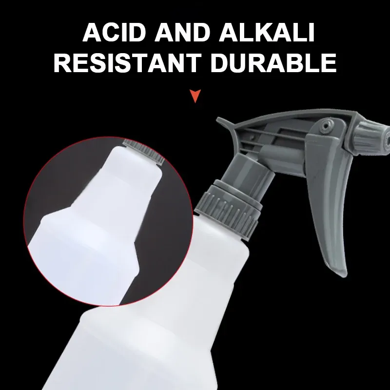 Pulvérisateur rechargeable portable de 800 ml en plastique PE, flacon vide avec buse réglable pour l'arrosage de jardin et l'entretien de voiture 4