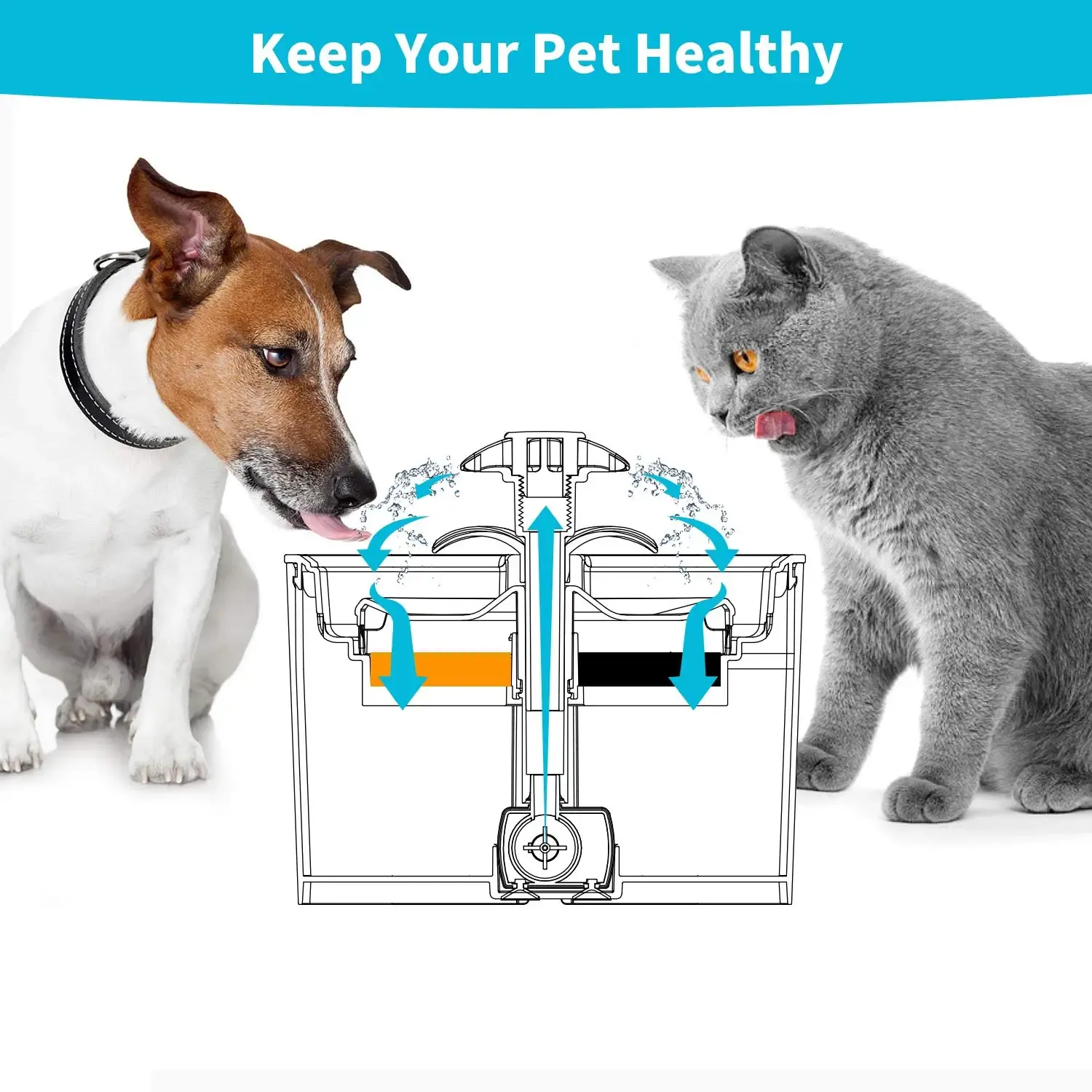 Éponge de préfiltration pour fontaine pour chat