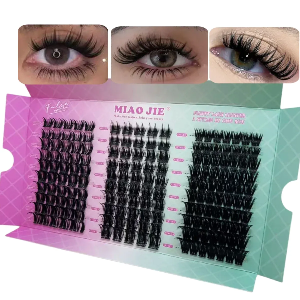 WINKLURE Bouquets de cils Fairy Lash, extensions de cils effet naturel, style manga, effet wispy, courbure D, 120 pièces, 8-16 mm 7