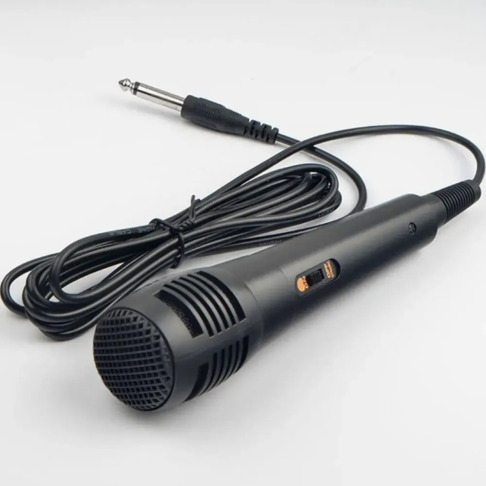 Microphone filaire professionnel dynamique pour chant et karaoké, noir, prise jack 6,35 mm et mini-jack 3,5 mm
