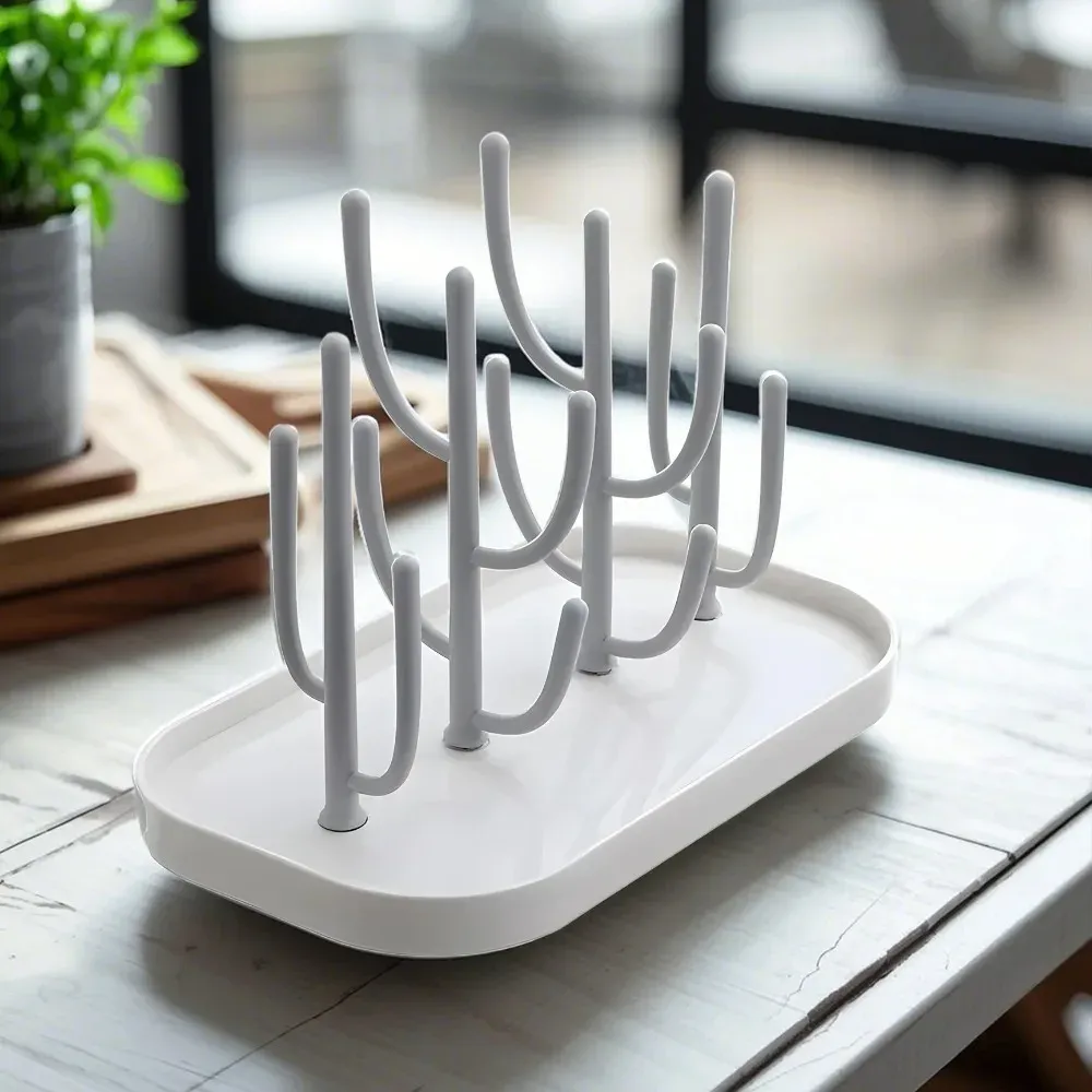 Étagère à bouteilles anti-poussière, égouttoir pliable multifonction, support de séchage pour biberons, rangement pour sucettes et gourdes
