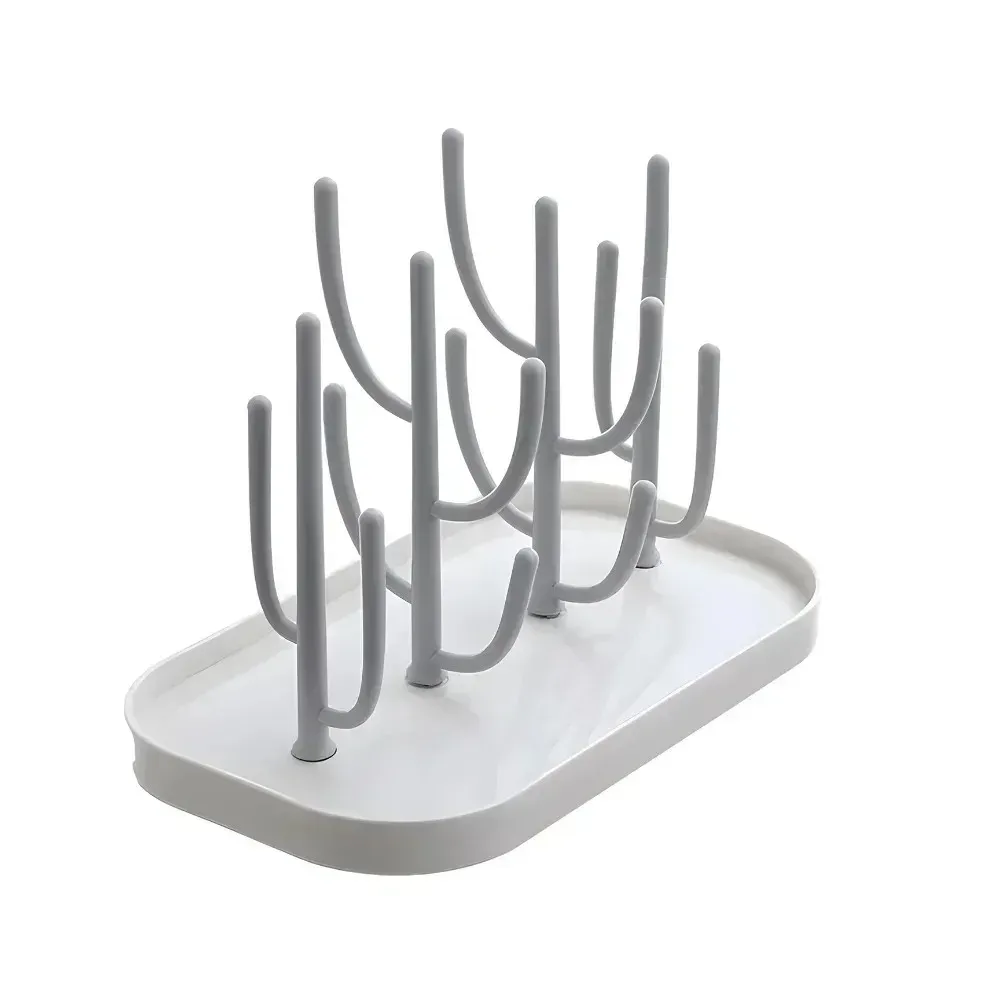 Étagère à bouteilles anti-poussière, égouttoir pliable multifonction, support de séchage pour biberons, rangement pour sucettes et gourdes 6