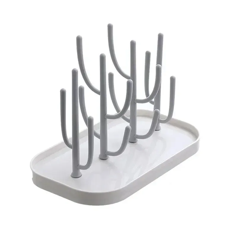Étagère à bouteilles anti-poussière, égouttoir pliable multifonction, support de séchage pour biberons, rangement pour sucettes et gourdes 7