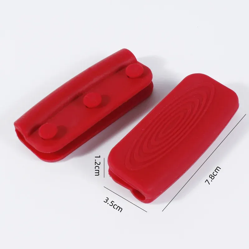 Paire de couvre-poignées en silicone anti-brûlure et antidérapants pour casseroles et poêles 8