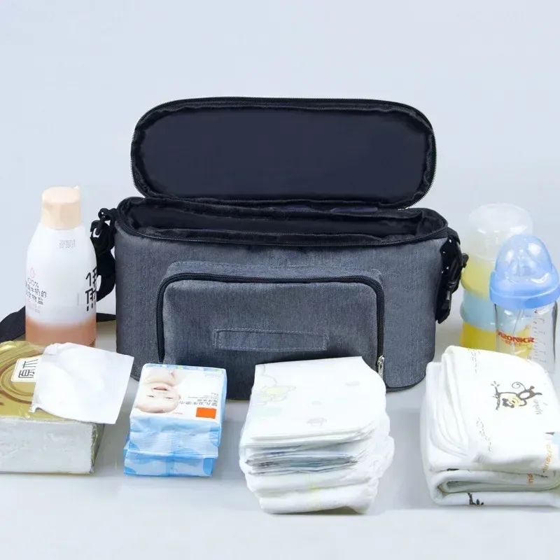Sac de rangement pour poussette, sac suspendu de voyage, porte-biberon, sac à couches et accessoires pour bébé 3