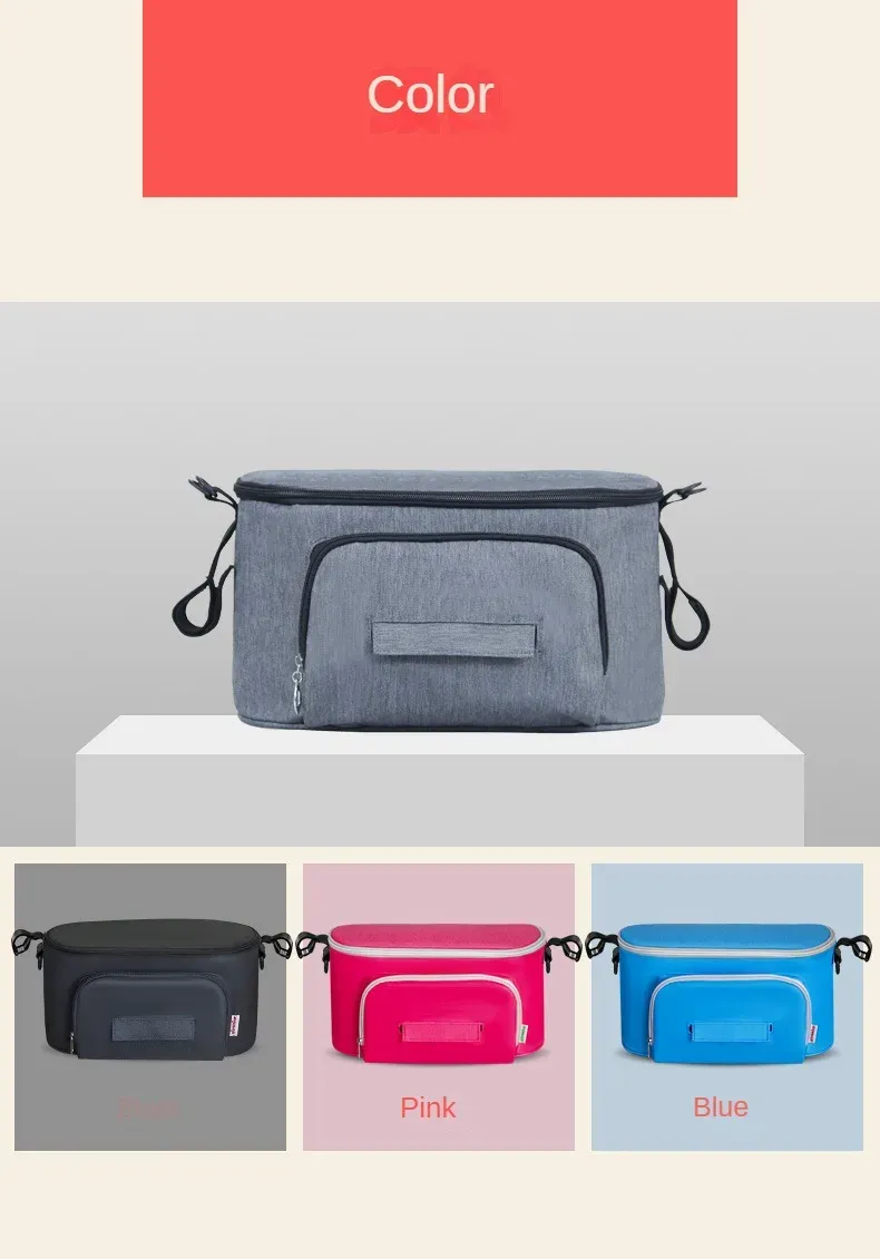 Finitions et compartiments du sac pour poussette