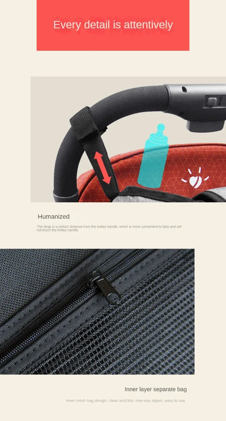 Accessoire de poussette pour bébé en situation réelle