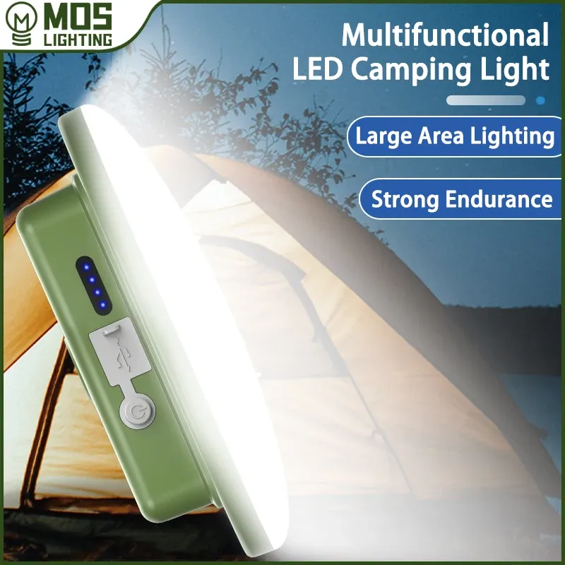 Lampe de camping rechargeable MOSLIGHTING avec aimant, zoom et lumière puissante, lampe de poche portable, éclairage LED USB pour tente et lampe de travail pour chariot d'entretien