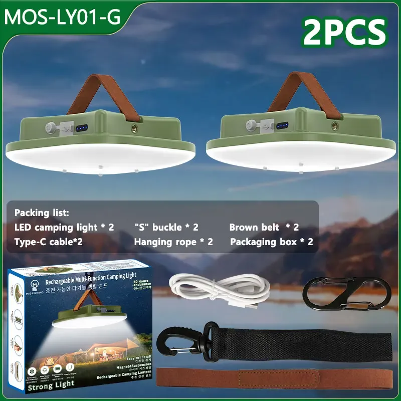 Lampe de camping rechargeable MOSLIGHTING avec aimant, zoom et lumière puissante, lampe de poche portable, éclairage LED USB pour tente et lampe de travail pour chariot d'entretien 8
