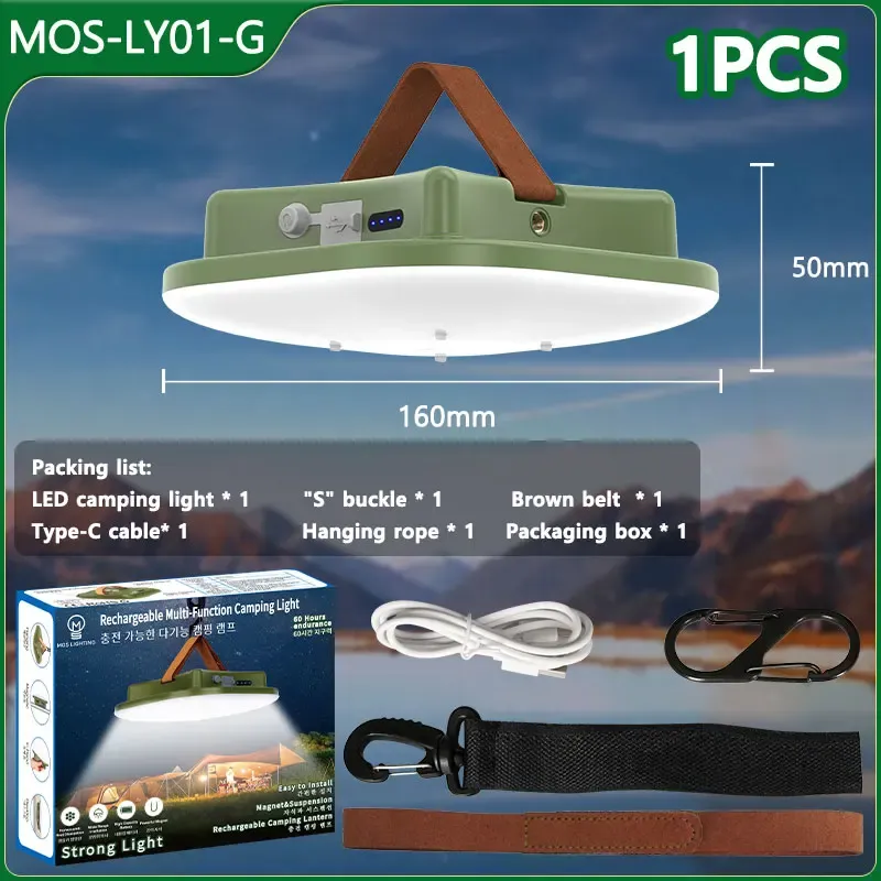 Lampe de camping rechargeable MOSLIGHTING avec aimant, zoom et lumière puissante, lampe de poche portable, éclairage LED USB pour tente et lampe de travail pour chariot d'entretien 7