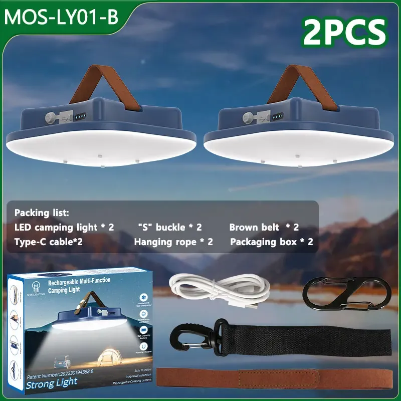 Lampe de camping rechargeable MOSLIGHTING avec aimant, zoom et lumière puissante, lampe de poche portable, éclairage LED USB pour tente et lampe de travail pour chariot d'entretien 9