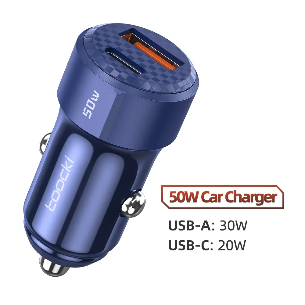 Chargeur de voiture USB Type-C Toocki, charge rapide 50 W compatible iPhone 12/13/14, Huawei, Samsung et Xiaomi POCO, avec Power Delivery 4.0 et Quick Charge 3.0 8