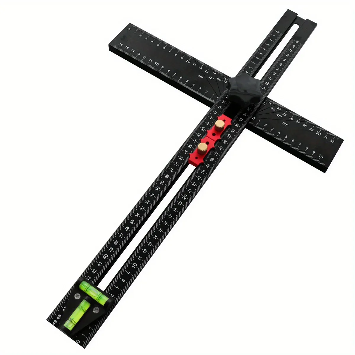 Règle carrée de positionnement, vue de détail
