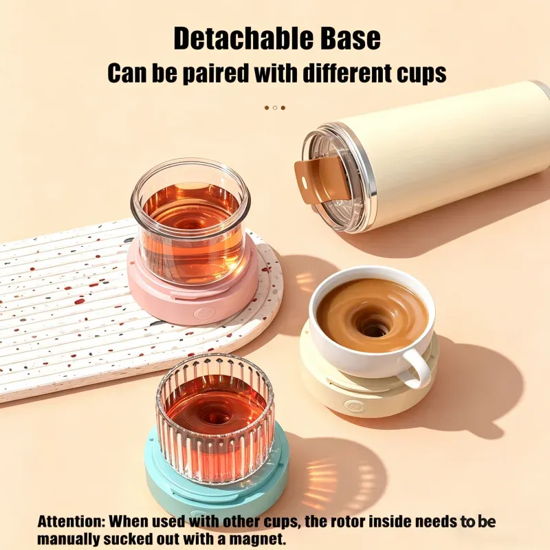 Tasse à mélanger électrique automatique 400 ml, rechargeable par USB, étanche, pour lait et café 5