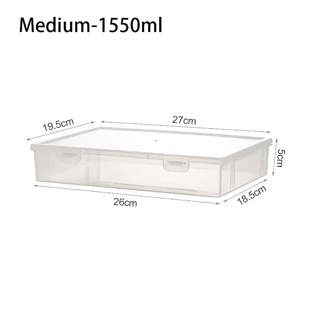 Boîte de rangement transparente en plastique à couvercle anti-poussière, portable et grande capacité, format A4 et A5, pour papeterie et bijoux (1 pièce) 9