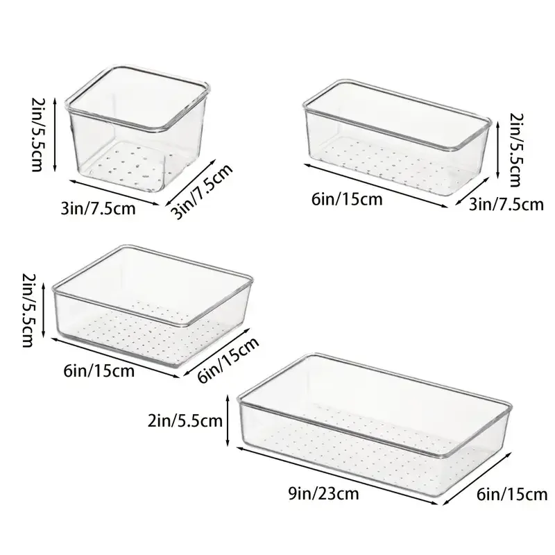 Plateaux transparents pour la salle de bain