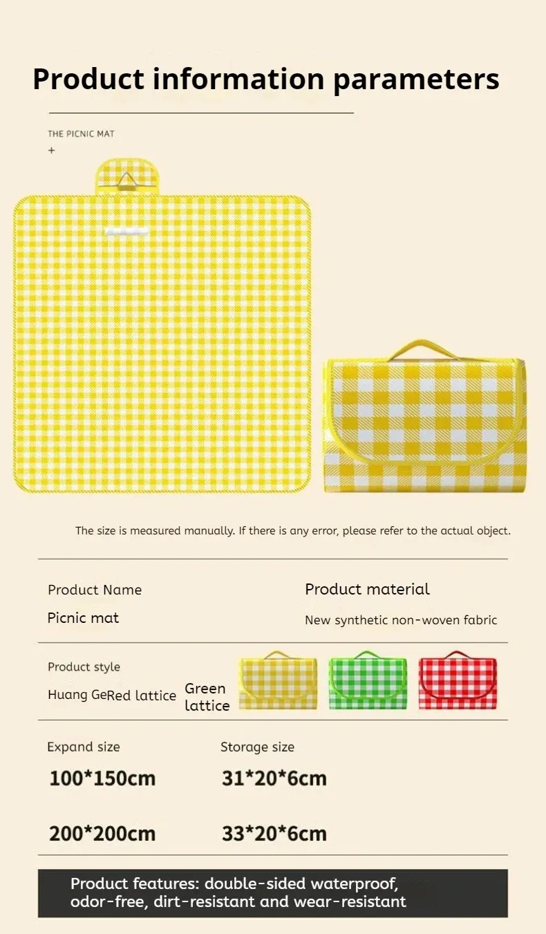 Tapis de pique-nique à carreaux jaunes, mise en scène