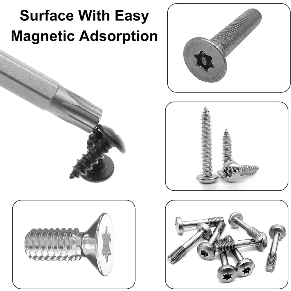 Embouts de sécurité Torx, détail de la tige