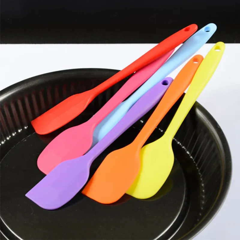 Spatule en silicone avec manche intégré, résistante à la chaleur, grattoir à crème et gâteau, couteau de cuisson, 1 pièce 2