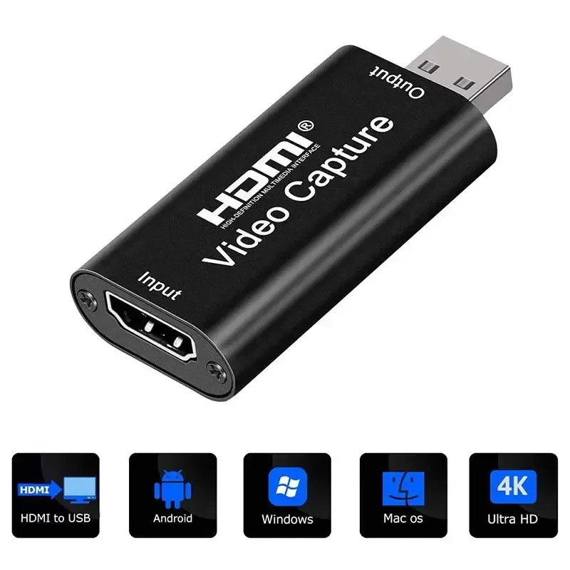Carte de capture USB HDMI 1080p, enregistrement vidéo et streaming fluide, compatible Mac et PC