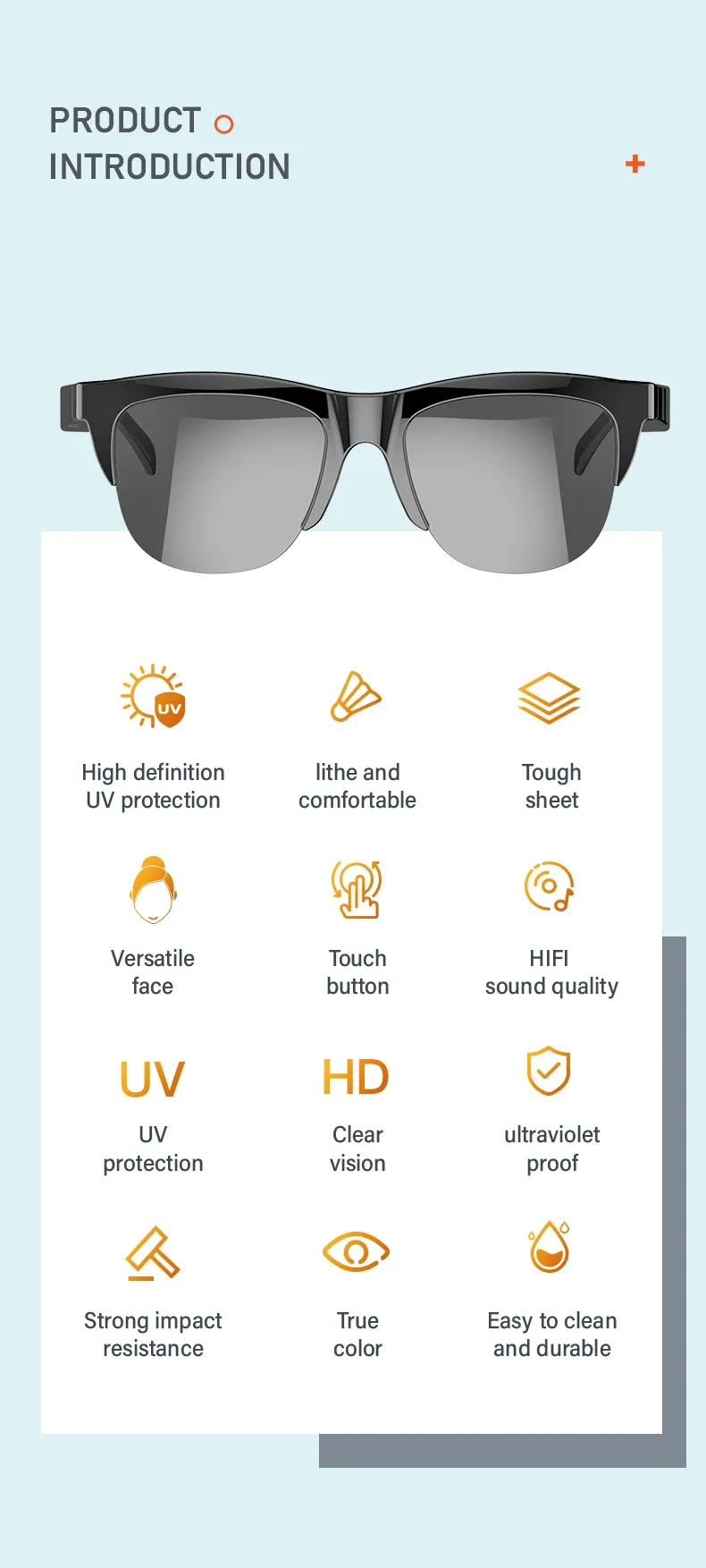 Design élégant des lunettes intelligentes