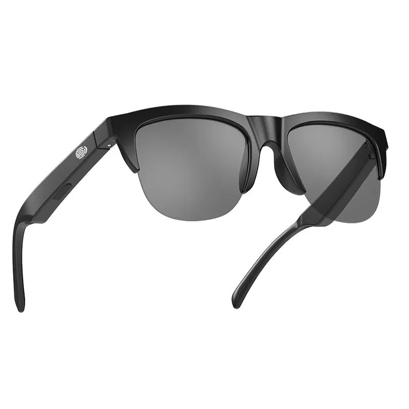 Lunettes de soleil intelligentes Bluetooth 5.3 avec casque audio pour sports de plein air, audio HiFi, commande tactile, protection UV, noires, mixte 7