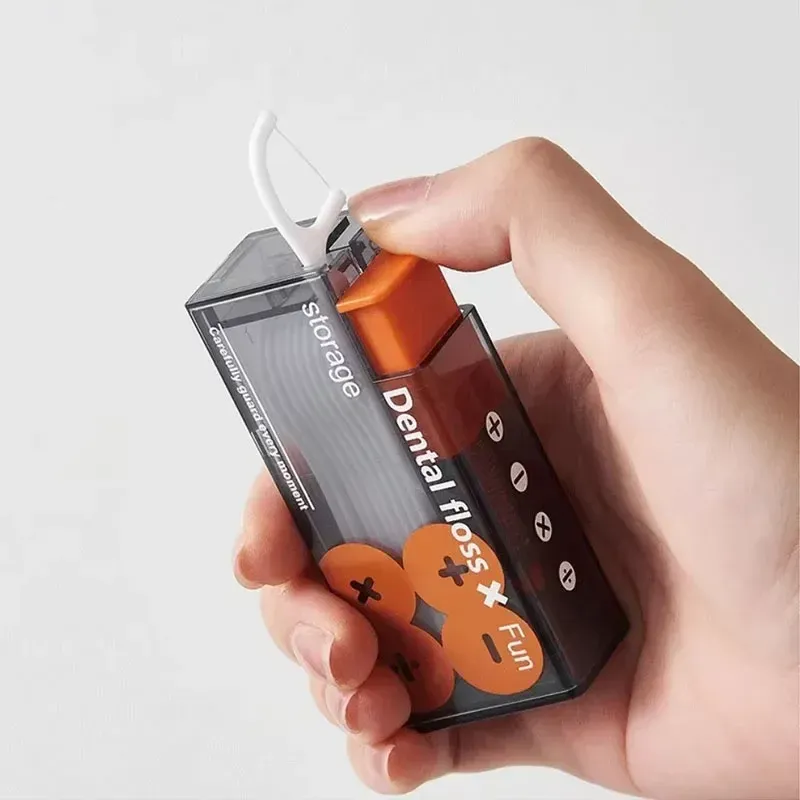 Distributeur de fil dentaire avec 10 recharges jetables à éjection automatique, organisateur de fil dentaire pour soins bucco-dentaires - Image 1