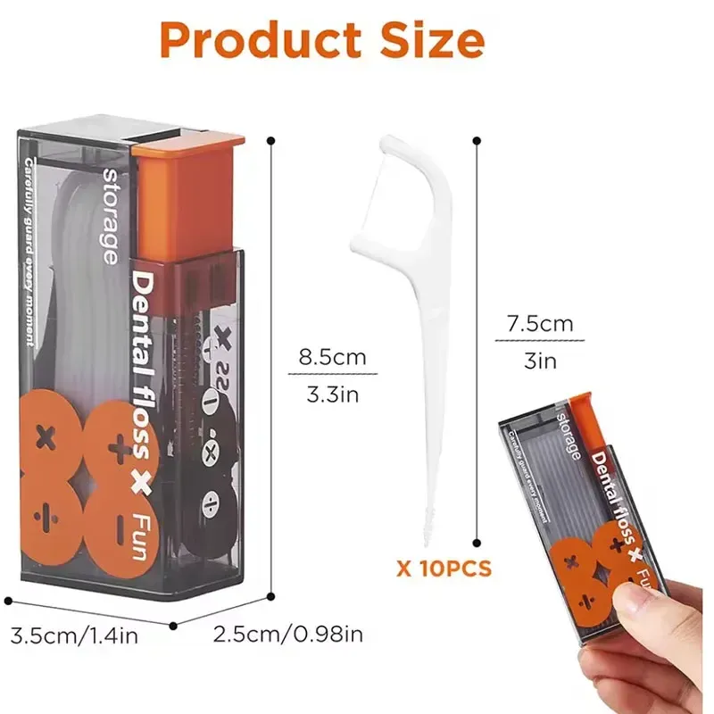 Distributeur de fil dentaire avec 10 recharges jetables à éjection automatique, organisateur de fil dentaire pour soins bucco-dentaires 6