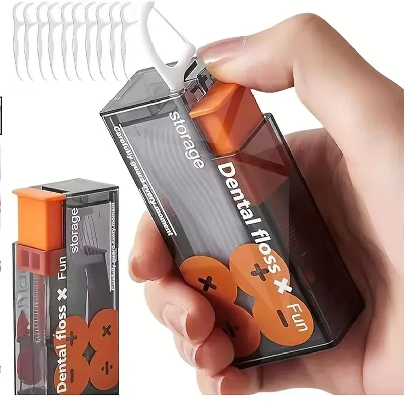 Distributeur de fil dentaire sous plusieurs angles